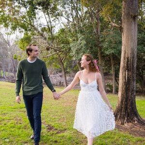 White Floral Midi Dress